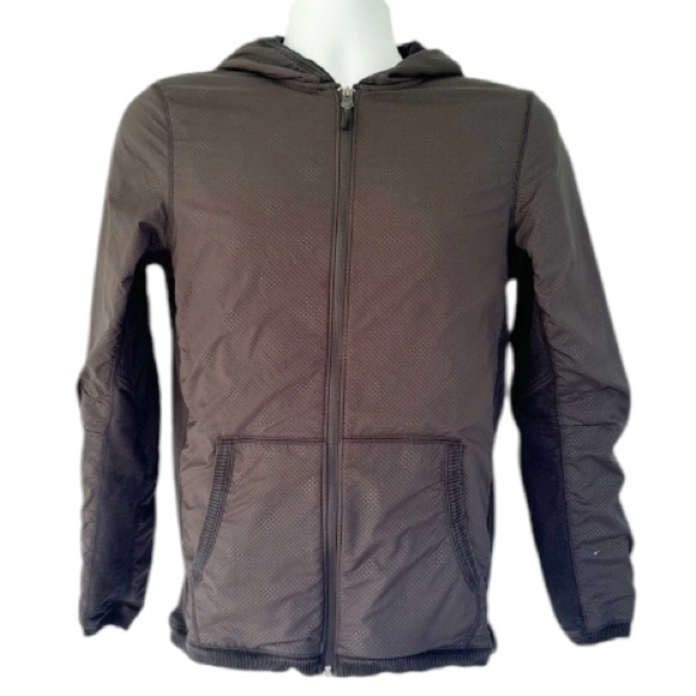 Marc Anthony black gray knit lightweight windbreaker full zip jacket small